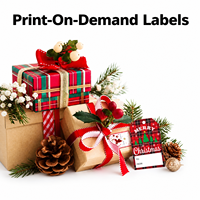 Autocollants personnalisés en papier couché pour Noël, autocollants adhésifs personnalisés imprimés pour les cadeaux de Noël, étiquettes d'emballage, décoration