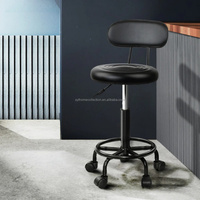 Chaise de bar noire ronde moderne à prix d'usine mobile avec roues chaise de bar d'hôtel en plein air réglable et légère