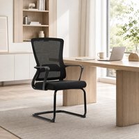 Chaise visiteur cantilever en maille respirante, ergonomique, pour réunion, avec accoudoirs fixes, mobilier de bureau, vente en gros