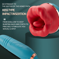 Vibrador con Tecnología de Aire Kiss Big Mouth, Lengua Falsa, Silicona+ABS, 100% Impermeable, Verde, para Clítoris/Punto G