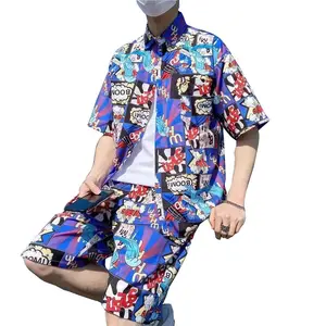 Custom cotton Lapel Shirts summer print ordinary casual Printing Eco Friendly Hawaiian Button Shirts flower shirts for men