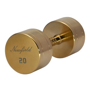 Haltères de musculation en titane plaqué or 20 kg pour entraînement à domicile - Product Image 3