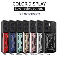 Coque de téléphone portable anti-chute de qualité supérieure pour Motorola EDGE 40 Couverture pratique de conception d'anneau de fenêtre de poussée