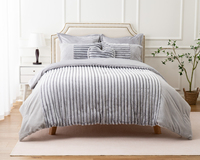 Ensemble de couette en fausse fourrure rayée, Super doux, chaud et moelleux, pour chambre à coucher, 1 pièce