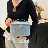 Trousse de toilette pour femme en tissu Oxford, grande capacité, légère, imperméable, résistante aux rayures, portable, fermeture éclair