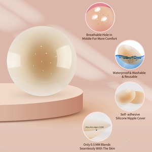 Indolore senza colla di seta sentire la copertura del <span class=keywords><strong>capezzolo</strong></span> della ragazza invisibile in Silicone solido opaco <span class=keywords><strong>capezzolo</strong></span> pasticcini con foro traspirante - Product Image 2