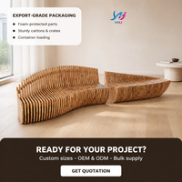 Banc d'attente extérieur commercial multi-personnes en bois massif nordique, design paramétrique moderne, durable et écologique