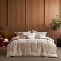 Parure de lit en coton et lin jacquard imprimé, respirante, écologique, durable, confortable, pour le printemps, douce pour la peau
