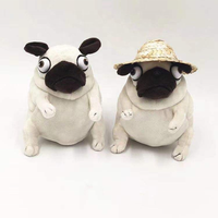 Boneka Pug Lucu Grosir Ukuran 6 Inci, Mata Besar, Super Lembut, Boneka Anjing Isi Dakron, Hadiah Anak, Promosi OEM