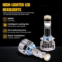 Luces de Proyector Automotrices Súper Brillantes Sunshiny Y9 PRO 9005 9006, Faro para Auto, Focos LED 9006, Luces para Coche 9006, Faro LED