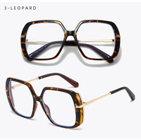 Lunettes de protection contre la lumière bleue surdimensionnées à monture intégrale, motif géométrique pour femmes et hommes, utilisation informatique, verres anti-radiation