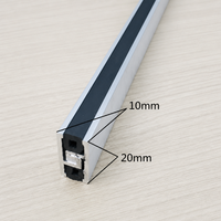 Profil de transition de sol en aluminium anodisé étanche avec bande en caoutchouc pour carrelage d'appartement, fabrication OEM/ODM