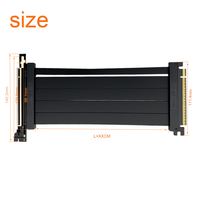 Kabel Riser PCIe 5.0 X16 Terproteksi 128GB/s Kabel Ekstensi GPU Panjang Kustom untuk RTX 5090 Server AI Pemasangan Vertikal