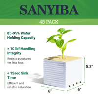 SANYIBA cubes de laine de roche de jardin hydroponique intérieur de 6 pouces pour la plantation de cultures en intérieur