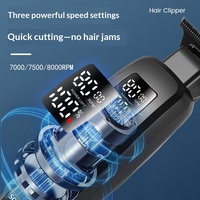 Tondeuse à cheveux électrique rechargeable transfrontalière avec lames en acier inoxydable, 3 vitesses pour coiffer, tailler et couper