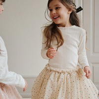 Robe longue à manches longues en maille à sequins style KS, nouvelle collection Printemps/Été, avec demi-jupe évasée à étoiles et perles pour filles