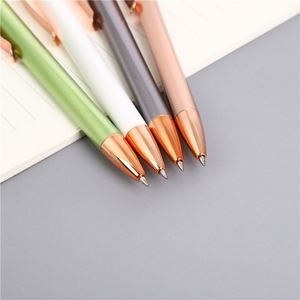 Morandi Color Aluminum Click Gel Ink <b>Pen</b>, Rose <b>Gold</b> Trim Slim Metal Retractable Signing <b>Pen</b> Custom Logo for Office Student - Product Image 4