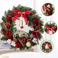 Guirlande de Noël artificielle LINGKAI en PE, 35cm, 50cm, 60cm, avec pommes de pin rondes, pour fenêtre, décoration de fête de Noël