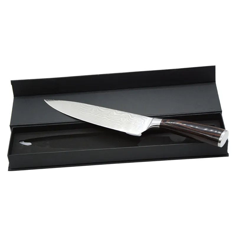 Professional 8 Inch Best Quality Damascus Steel Chef Knife With Pakawood Handle