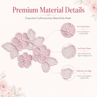 Patch en dentelle florale rose clair, applique brodée de fleurs et de feuilles pour robes, chemisiers, sacs, vêtements et décoration de mode DIY
