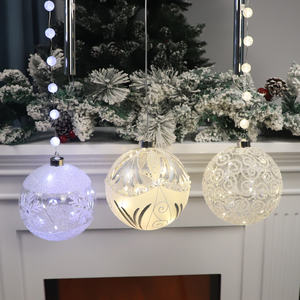 Adornos de vidrio blanco adornos de vidrio transparente decoración de Navidad al por mayor suministros para manualidades de Navidad bola - Product Image 2