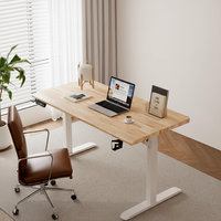 Table électrique réglable en hauteur OEM 1400*600mm, bureau à domicile, bureau d'étude, table de gaming en bois d'hévéa, établi, bureau d'ordinateur