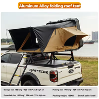 Tente de toit rigide pour camionnette, CarLuxe Custom Folding Lightweight 3-4 personnes, coque ABS avec aluminium, pour le camping