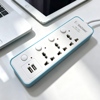 Multiprise murale universelle à 3 prises avec interrupteurs individuels et 2 ports USB, rallonge de charge USB pour la maison