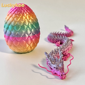 Luckykoo 2025 Trending Colorful Crystal Dragon in <b>Egg</b> 3D Printed Dragon <b>Eggs</b> With Dragon Inside Fidget <b>Toy</b> for Autism ADHD - Product Image 2