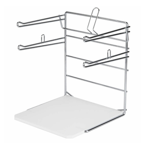Supermarket Chrome T-Shirt Bag Rack Metal Store Produce Storage Stand Shopping Dispenser Grocery Plastic Bag Holders