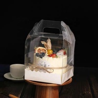 Boîtes de boulangerie transparentes en PET avec poignées, boîtes cadeaux transparentes pour mariage, anniversaire, fête