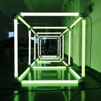 Luci LED a Tunnel Cubico con Design a Colori Cangianti, Luci da Palco per DJ, Tubo LED RGB DMX 3D