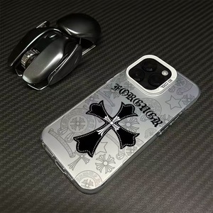 Coque de téléphone rigide tendance à motif croisé pour iPhone XR XS 13 14 15 16 17 Pro Max – Étui de protection pour téléphone portable - Product Image 2