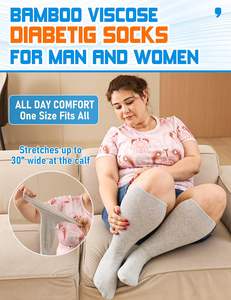 Calcetines Anchos de Bambú para Diabéticos, Antideslizantes, Antibacterianos, con Suela Gruesa, Ajuste Holgado, Sin Compresión - Product Image 4