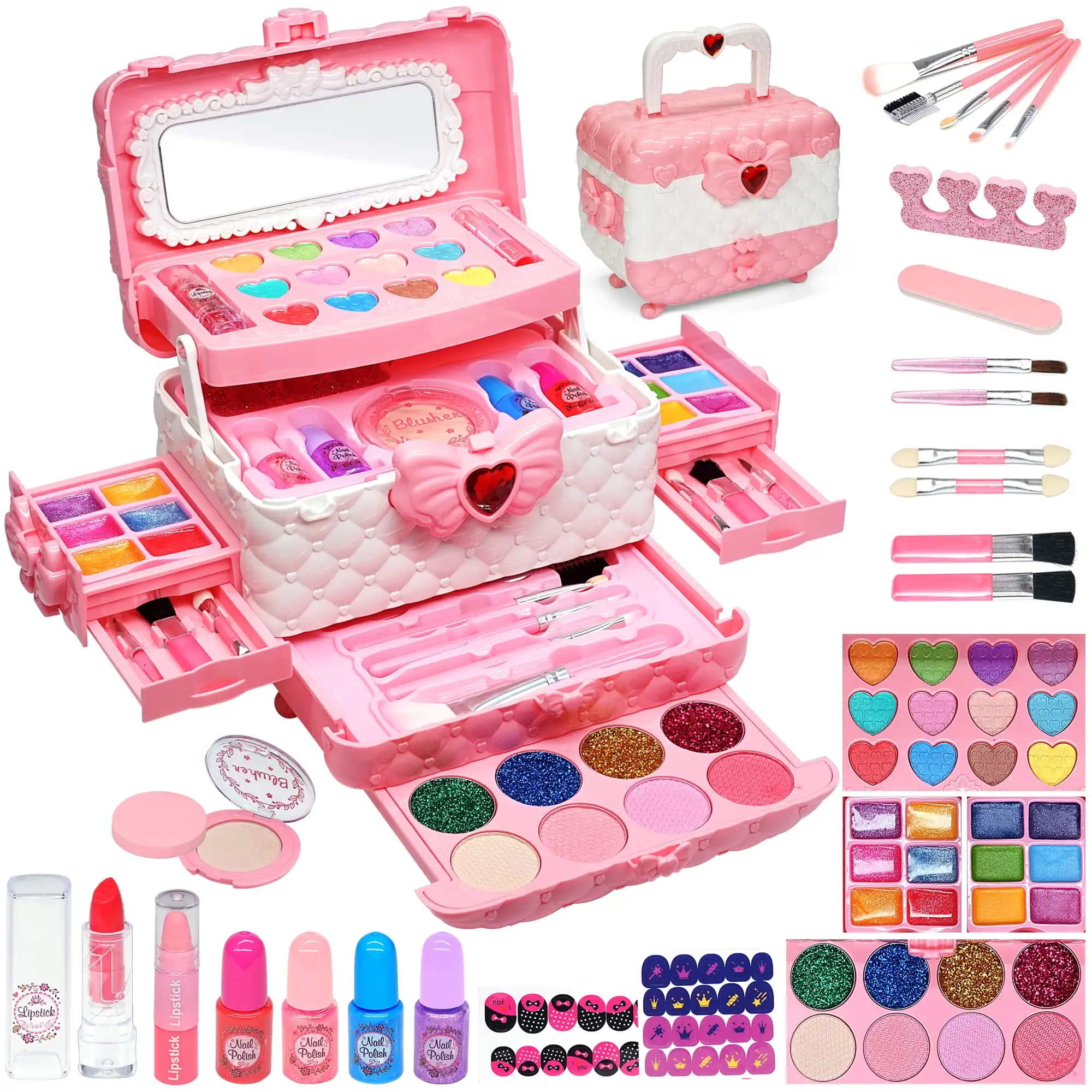 Juego de maquillaje a la moda para niñas, bolsa de cosméticos, juegos de rol, conjuntos de maquillaje para 12 años