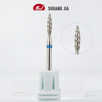 SHUANGJIA Embouts de ponceuse à ongles professionnels de haute qualité, forme flamme, spirale diamantée Tornado, pour le retrait de vernis en gel, US