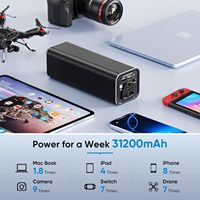 Sıcak Fırsat Yüksek Kapasiteli 120W Hızlı Şarjlı Type-C Girişli ABS Malzemeli Evrensel Soketli Powerbank 31200mAh AC Çıkışlı 112Wh 110V