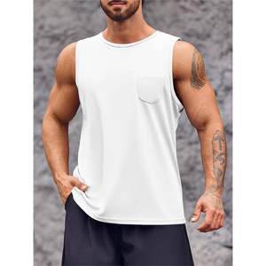 2025 camisetas sin mangas para gimnasio para hombres, camisetas atléticas para gimnasio muscular con bolsillos, estilo de capucha para culturismo - Product Image 3