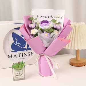 Nouveau design, bouquet de fleurs en crochet fait main, tulipes et marguerites, cadeaux pour la fête des mères, fleurs en crochet - Product Image 3