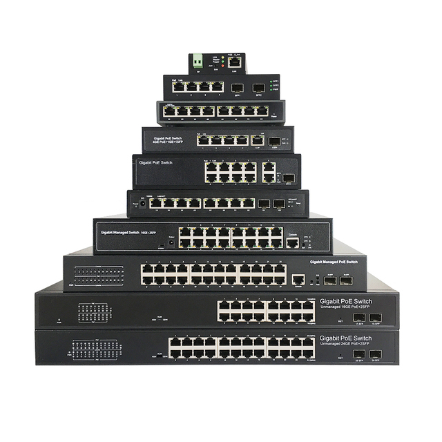 Gigabit PoE Switch 1000Mbps 48V 8 16 24 48 Port PoE Network Switch for IP Camera NVR Recorder