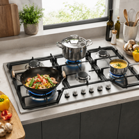 Cuisinière électrique encastrable 6 brûleurs en acier inoxydable, allumage électronique, multifonctionnelle, 36 pouces, efficacité énergétique domestique