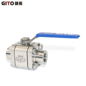 Válvula de Bola de Alta Presión GITO de Acero Inoxidable, Forjada, de Paso Directo, Roscada, de Tres Piezas - Product Image 4