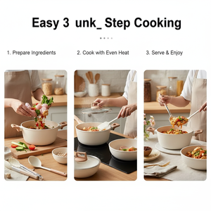 Bộ dụng cụ nấu ăn bằng nhôm đúc chống dính, chất lượng tốt, đa năng, bền vững, không rò rỉ - Product Image 5