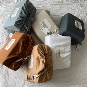 Parure de draps en lin naturel biologique lavé à la pierre, draps à volants en pur lin pour la literie domestique - Product Image 6