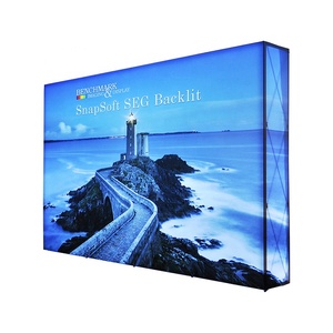 Economico Regolabile 8Ft x 8Ft Fiera Mostra Promozione Illuminato Curvo Sullo Sfondo della Bandiera Seg Pop Up Display - Product Image 1