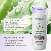 Champú y Acondicionador Capilar con Ácido Hialurónico HALAL KORMESIC 225ml, Mascarilla Capilar, Logotipo Personalizado, Marca Privada OEM, Reparación con Coco y Aloe Vera