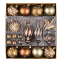 Boules de Noël en verre Valery Madelyn, 60 pièces, bronze, cuivre, marron, or, incassables, de luxe, à suspendre, en vrac, pour Thanksgiving