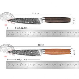 Couteau à steak occidental en acier Damas forgé, multifonctionnel pour la cuisine, la découpe de fruits, la préparation culinaire polyvalente, simplicité moderne - Product Image 4