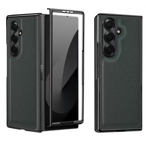 Funda con textura de trigo tipo Z Fold/Flip con protector de pantalla y lente integrado - Product Image 3