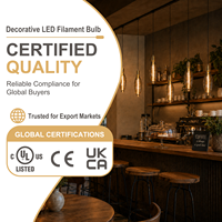 Ampoule LED à filament en verre fumé BT38 7W E26 350LM 2200K, faible MOQ, lampe Edison personnalisée, vente directe d'usine pour café, bar, hôtel